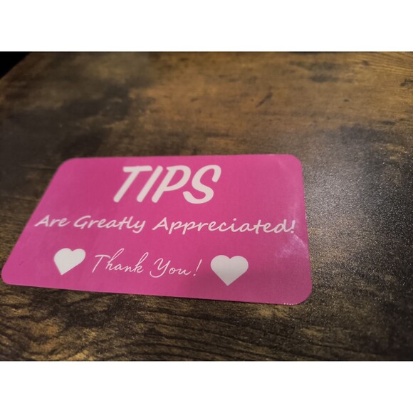 Tipping is Appreciated Sticker Sign Decal Waterproof Vinyl Tip Jar (2 Pack) - Picture 4 of 7